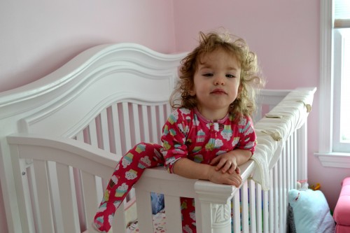 Toddler climbing out of crib