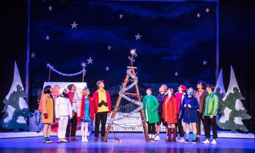 The company of the National Tour of A Charlie Brown Christmas Live on Stage. Photo credit: Chad David Kraus Photography